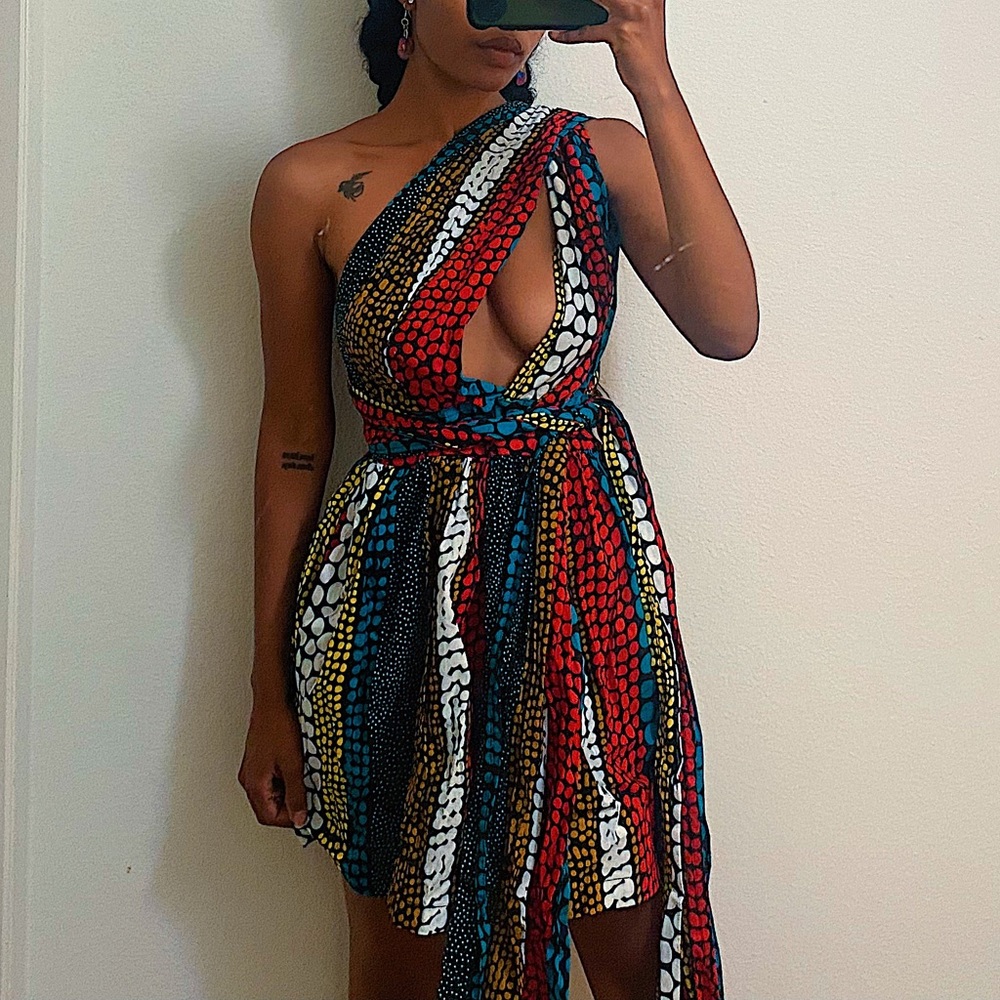 african susu print infinity romper